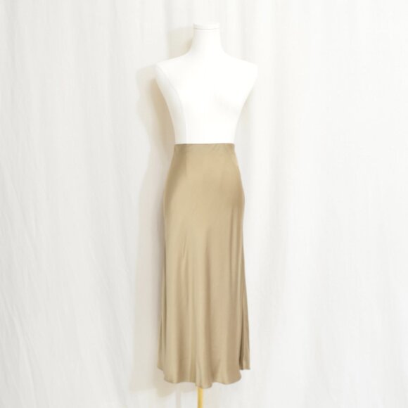 almina concept silk slip skirt in gold size small  great used condition - Picture 1 of 5